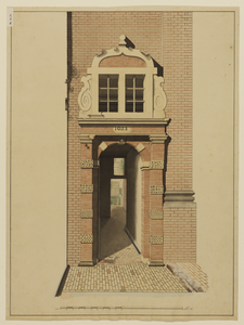 216253 Gezicht op het renaissance poortje anno 1623 dat toegang geeft tot het Herenhofje (Herenstraat 29 en 31) te Utrecht.